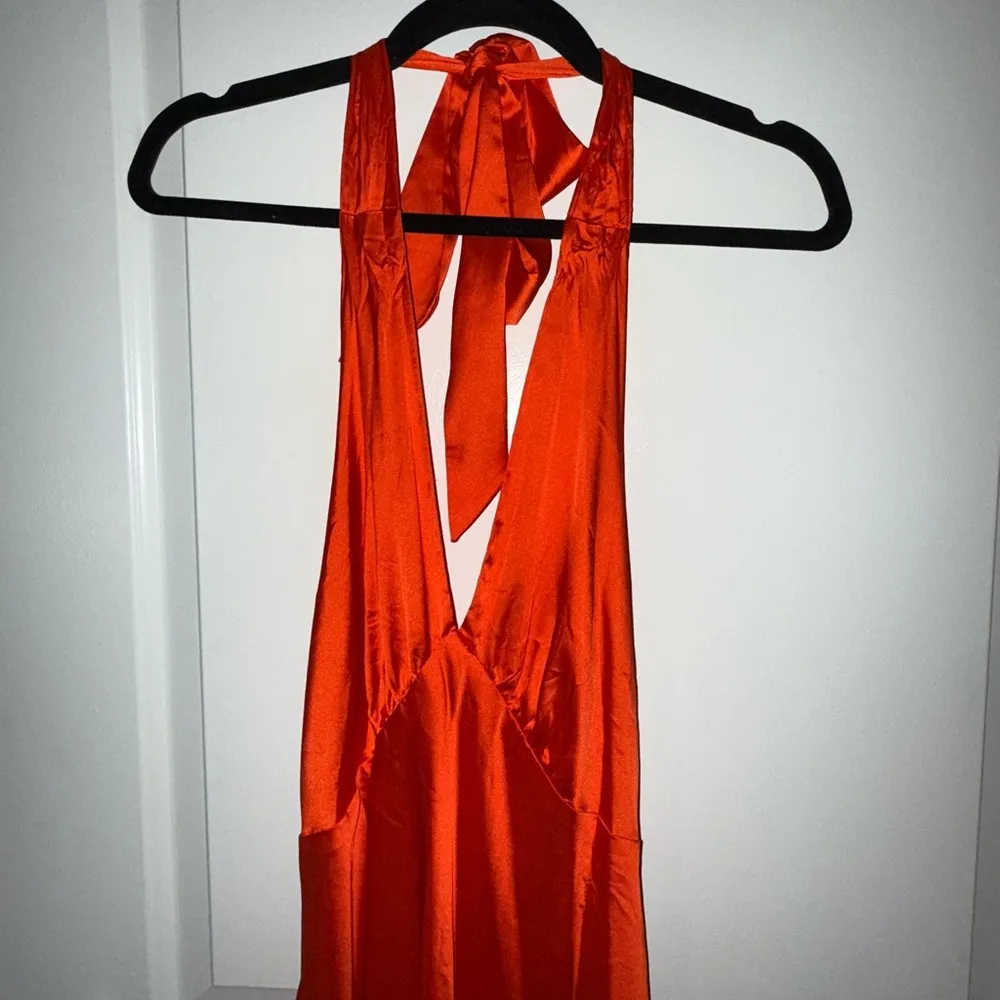 Peppermayo Elegant Orange Halter Maxi Dress - Image 3