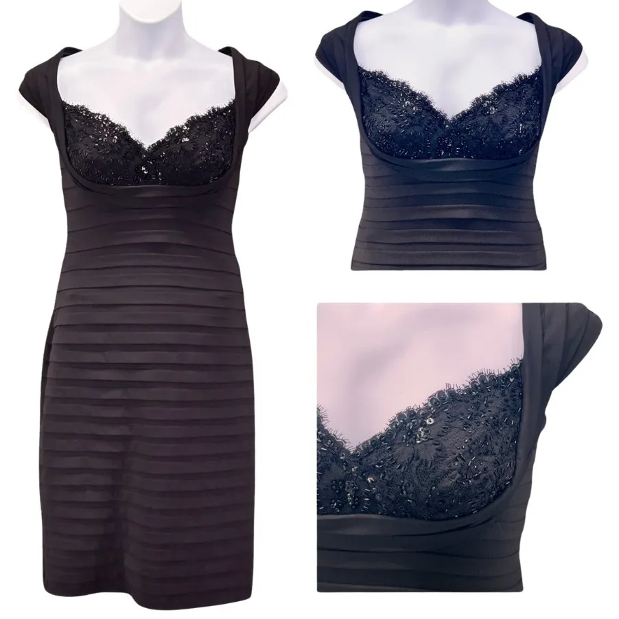 Tadashi‎ Collection Beaded Dress Black Medium - Image 2