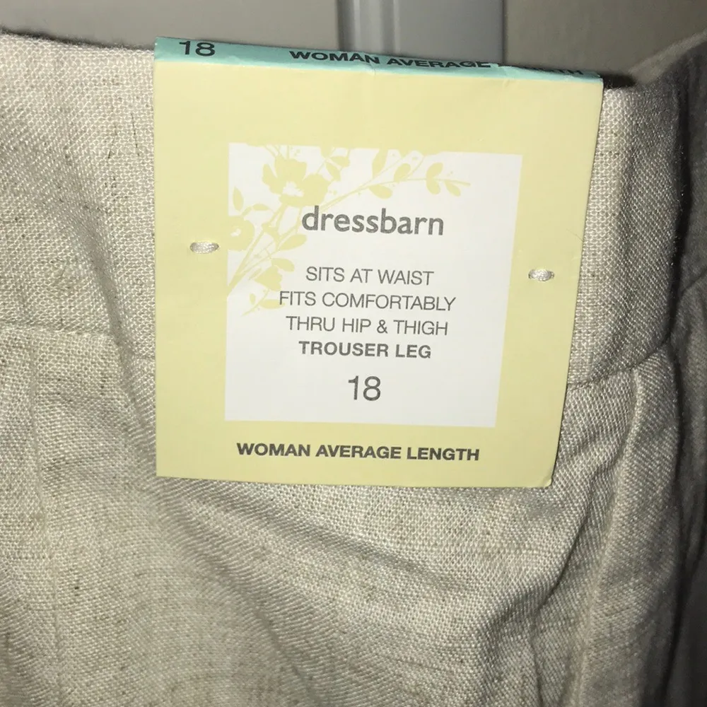 cream linen trousers wide leg 18w Dress Barn new - Image 7