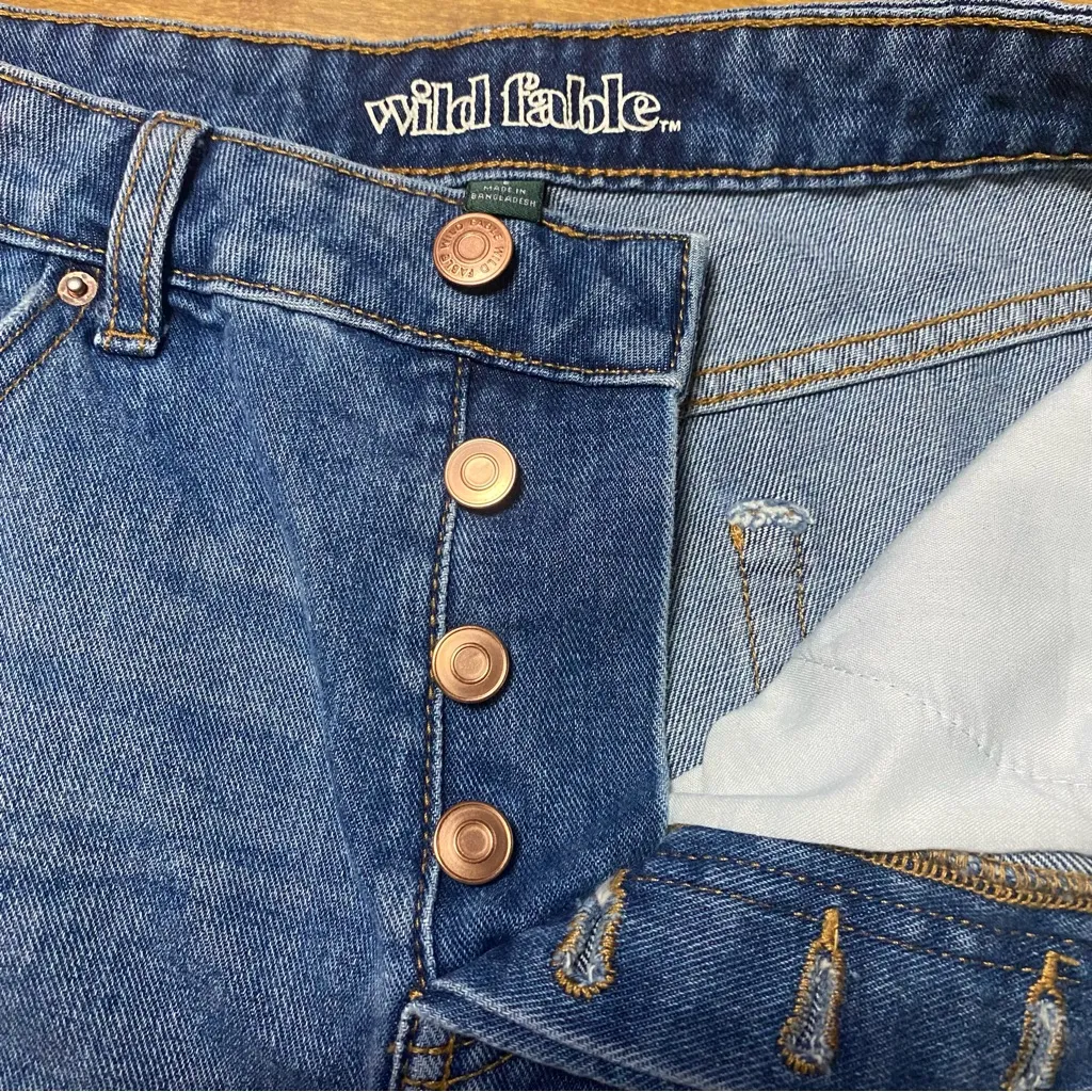 Wild Fable  Blue Distressed High Rise Short 6 - Image 3