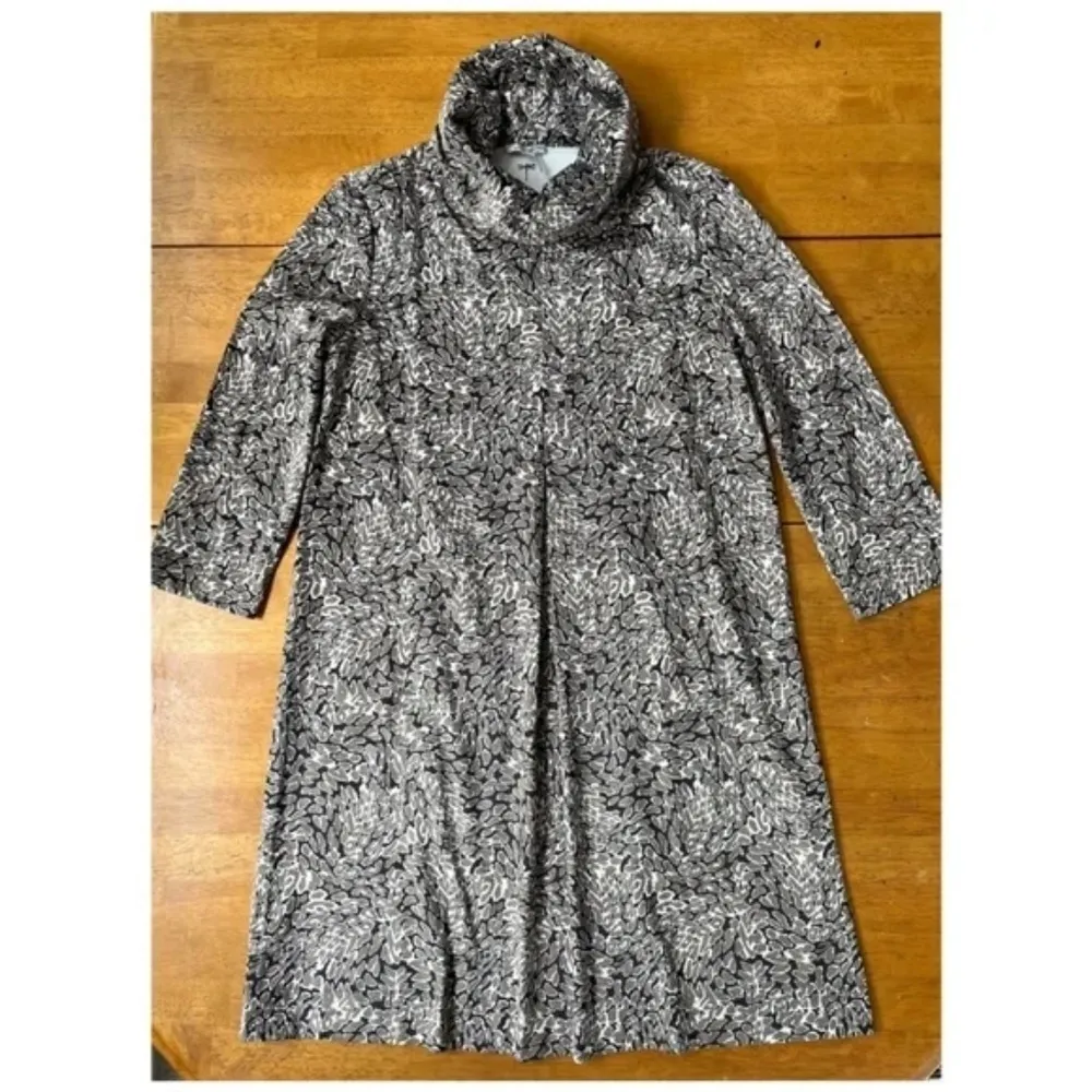 Tyler Boe Kim Faux Suede Dress Multi Animal Print Midi Pockets Casual, Size‎ S Brown - Image 3