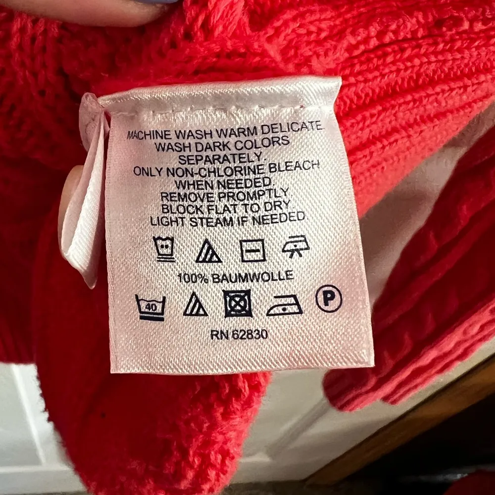 Lands End Sweater Cable Knit Crewneck Pullover Classic 100% Baumwolle (cotton) - Image 4