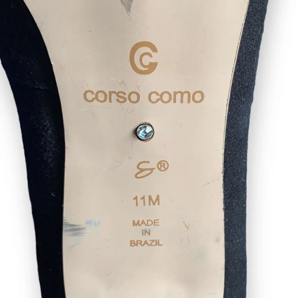 Corso Como Shoes Black Suede Round Toe Stilettos Pumps Size 11 - Image 9