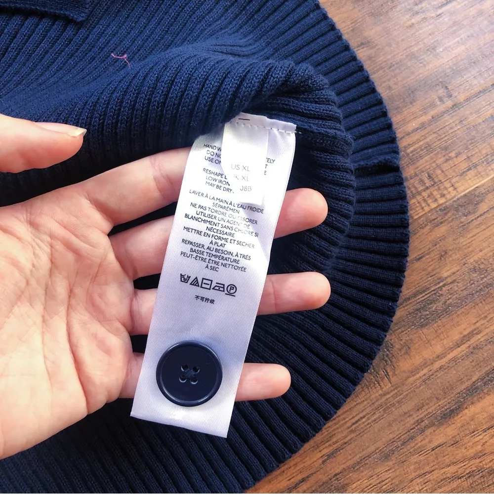 Maeve • Anthro Puff-Sleeve Mini Dress ribbed sweater gingham sleeves button - Image 10