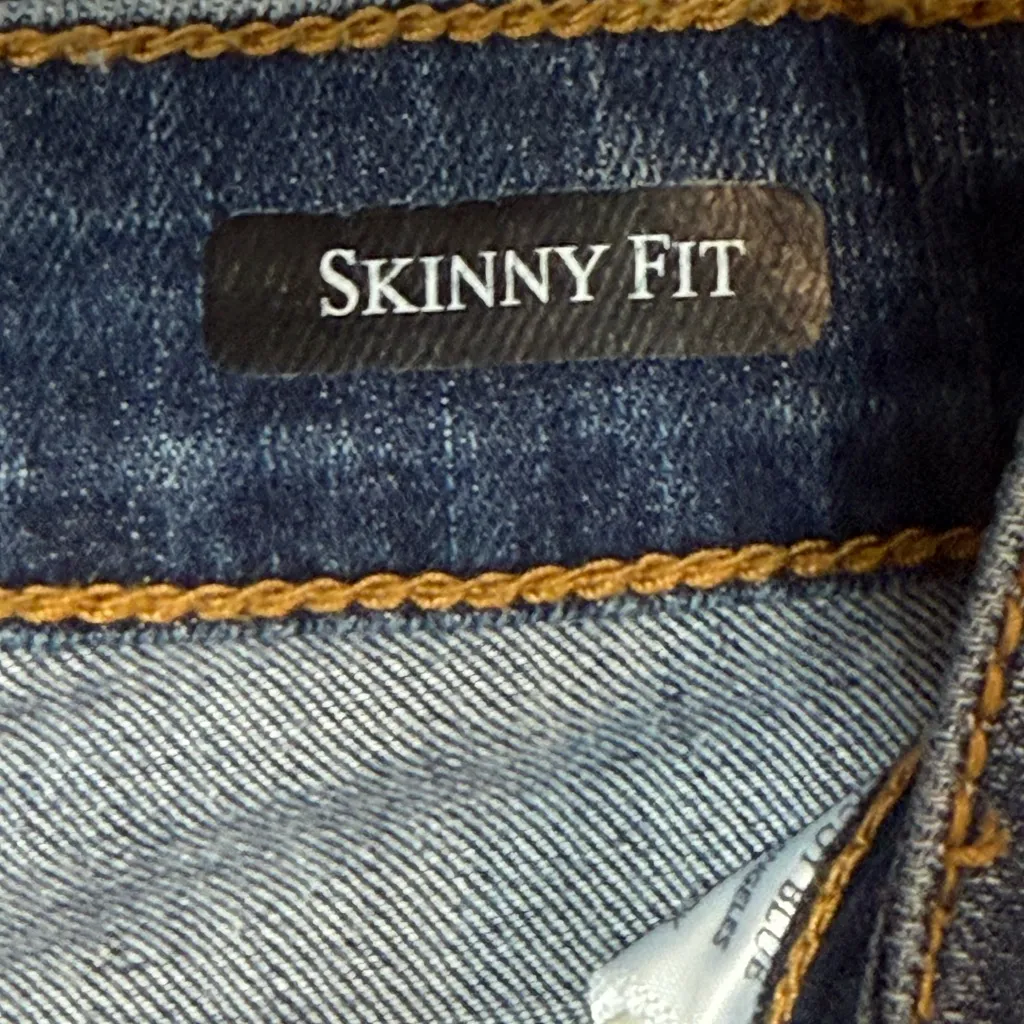 Judy Blue Distressed Skinny Fit Jeans with Red Details, sz 9 - Image 4