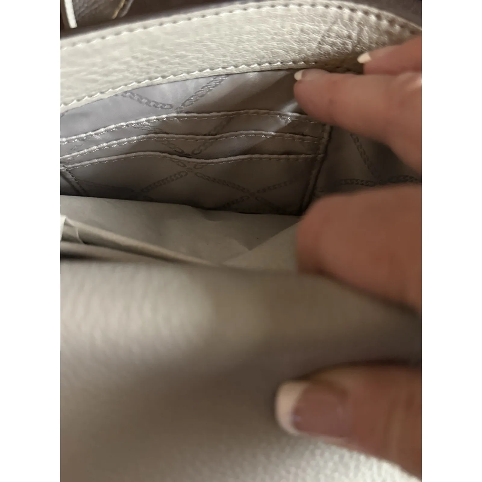 New With‎ Tags Michael Kors Light Blue Signature Half Dome Crossbody Purse Bag - Image 9