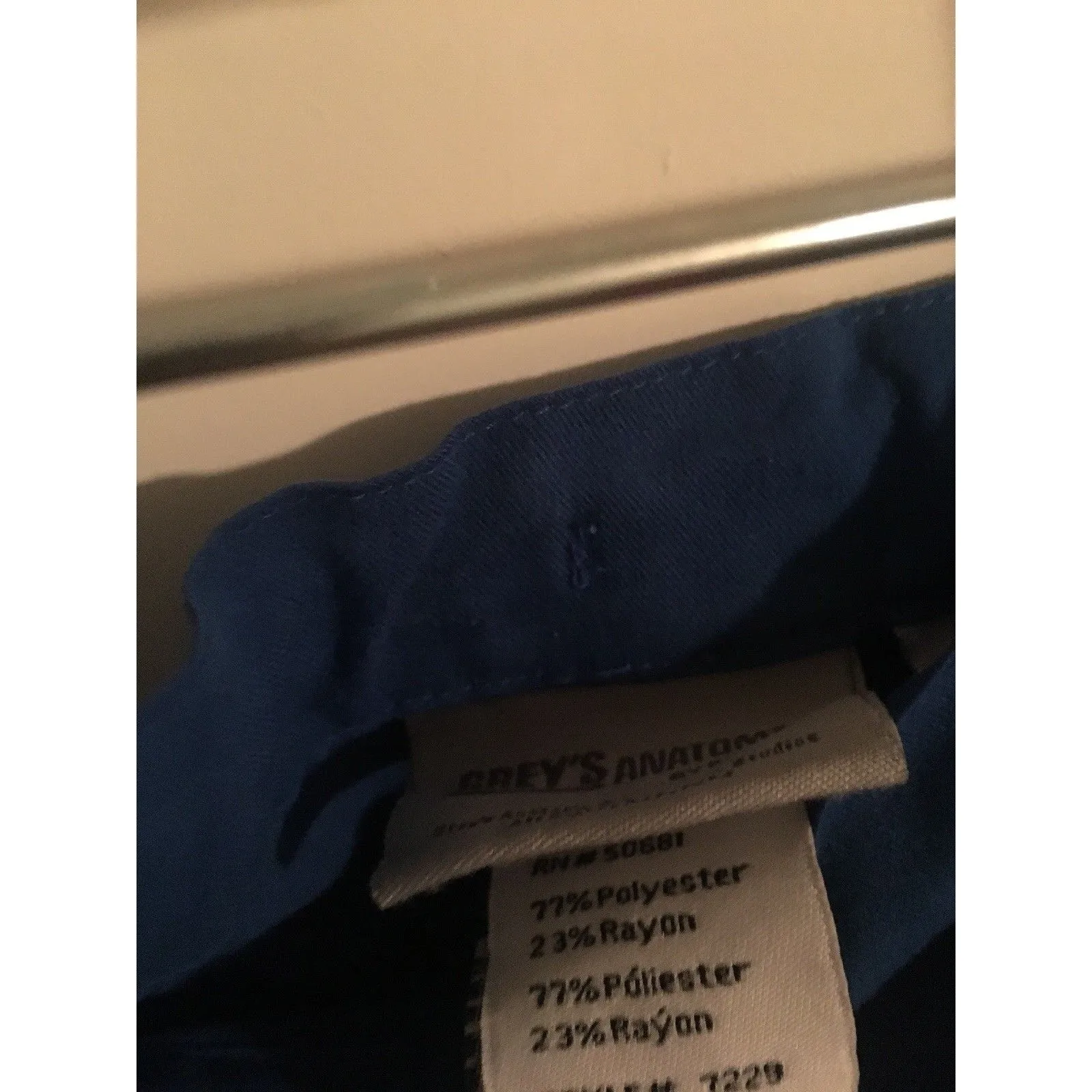 Grey's Anatomy Adult Unisex Scrub Uniform Pants Nurse Medical Size M Royal Blue - Image 4