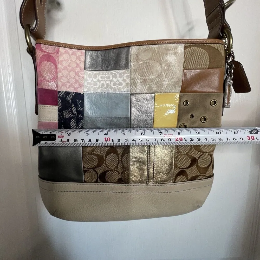 COACH Patchwork B06Q-10018 Multicolor Crossbody Shoulder Handbag Multi Pattern - Image 10