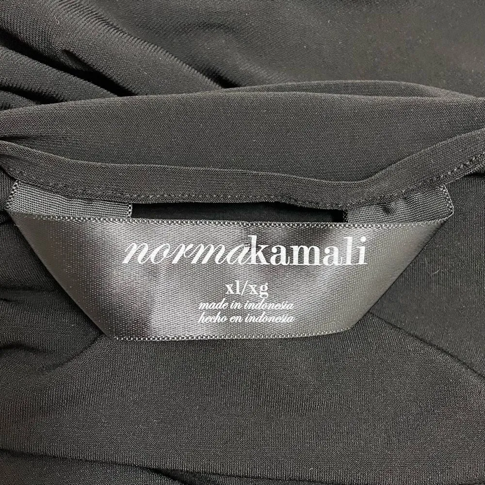 Norma Kamali Dress Size XL Scoop Neck Empire Waist Black Stretch Jersey Knit - Image 8