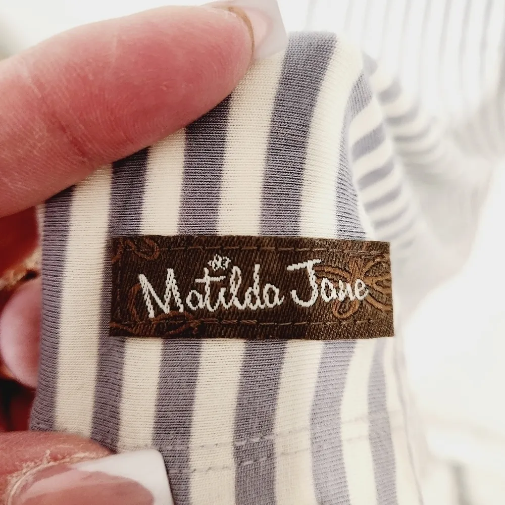 Matilda Jane Womens Stripes All Day Romper Outfit Gray Size - Image 12