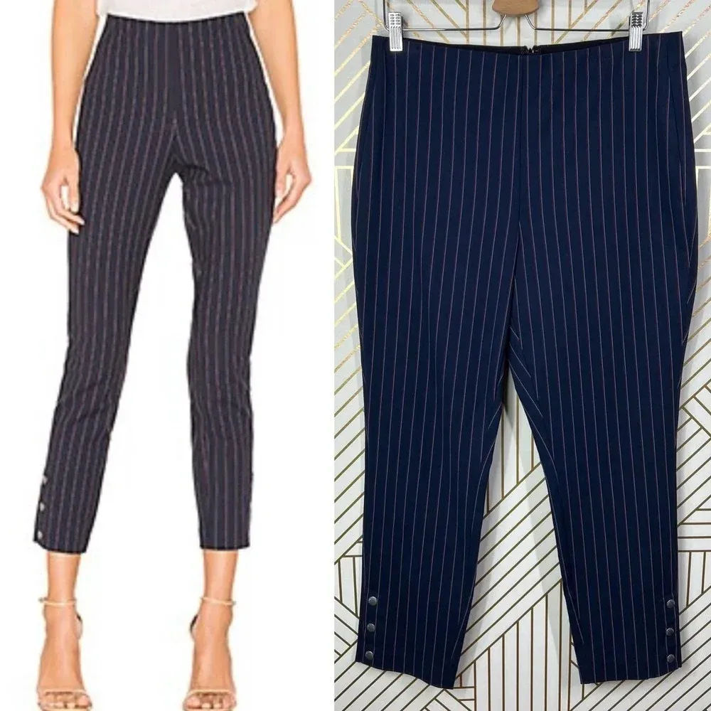 Rag and Bone‎ Simone Snap Pant in Navy Blue Stripe Size US 14 - Image 2