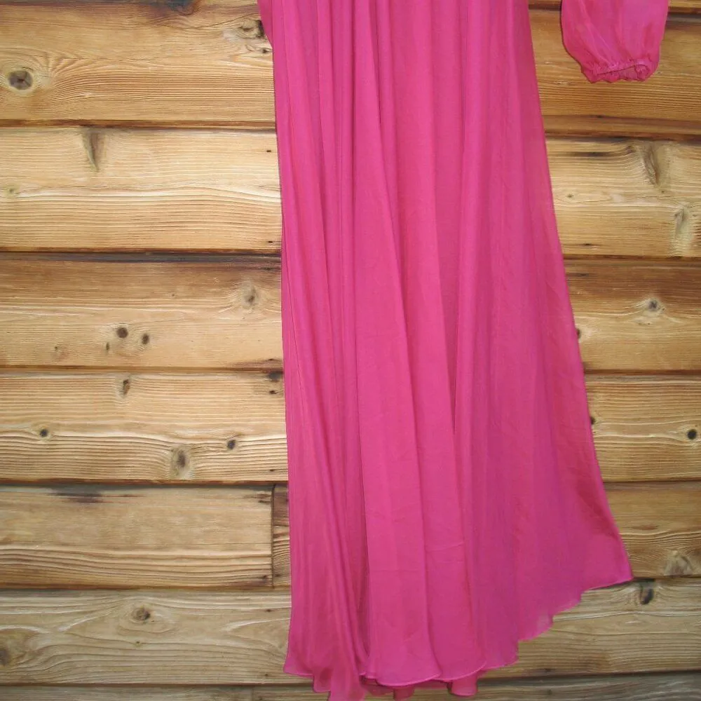 NWT Mac Duggal 55823 RUCHED CUT OUT PUFF SLEEVE A LINE GOWN Berry 12 - Image 12