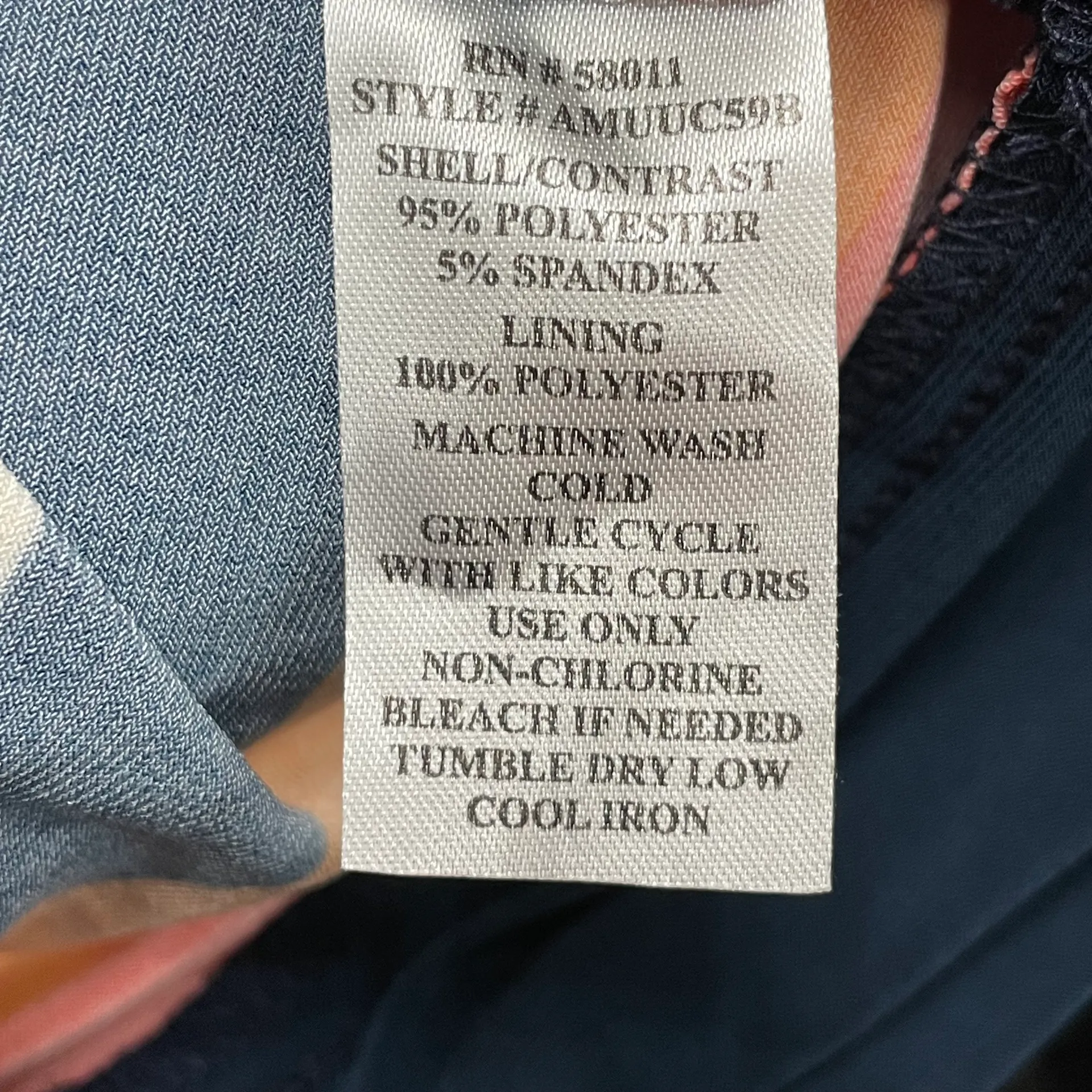 Navy Blue Orange Cream Striped Loose Fitting Mini Dress Size 4 - Image 9