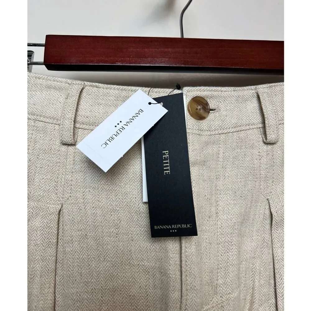 Banana Republic Linen-Blend Herringbone Midi Skirt NWT Sz. 0P - Image 4