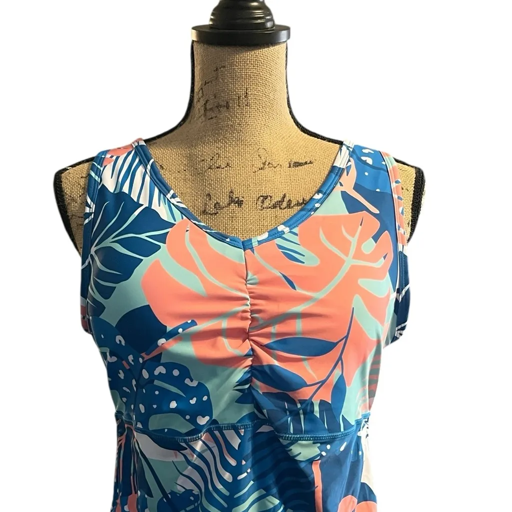 UV Skinz Tropical Pink and Blue Swim Top with UV Protection Size L - Image 4