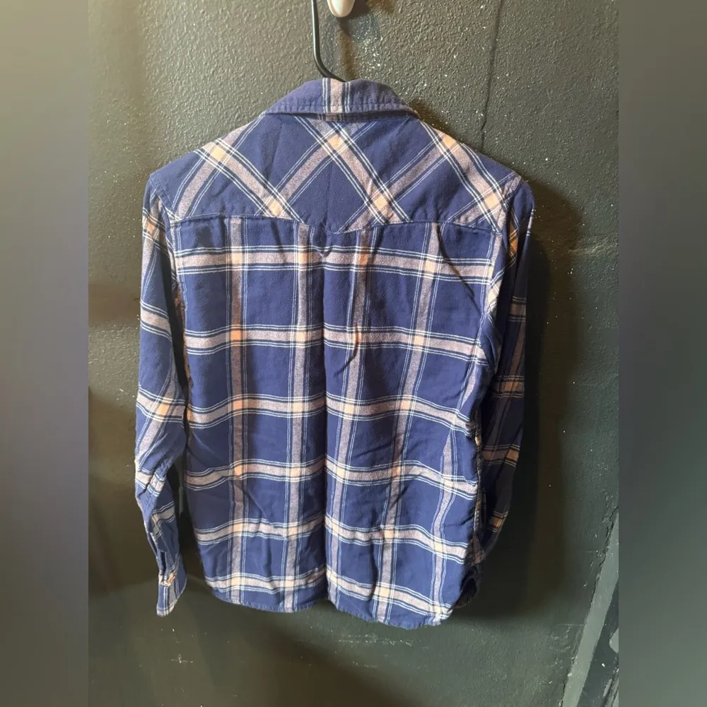 Jachs Girlfriend Blue and Light Pink Casual Button Down Shirt with Plaid Pattern - Image 3