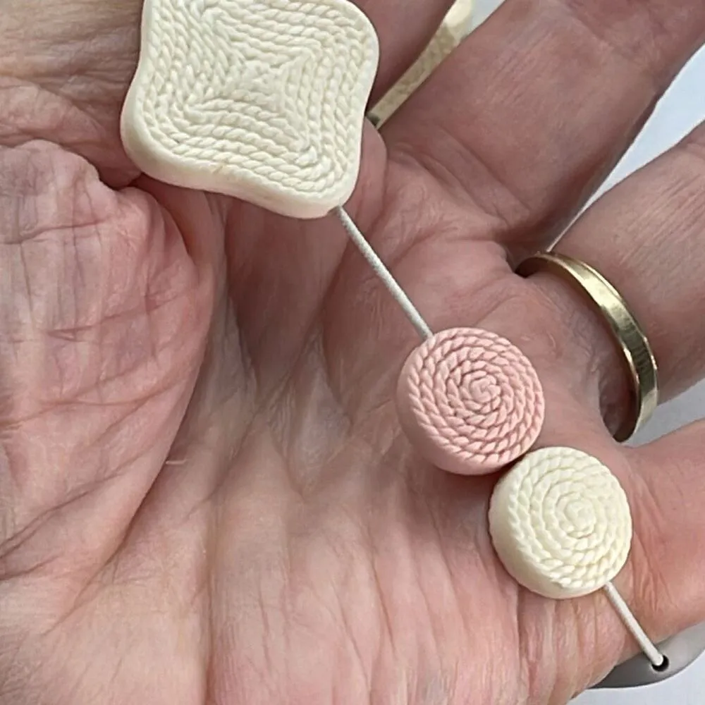 Vintage pastel tile necklace bracelet set. Pink - Image 5