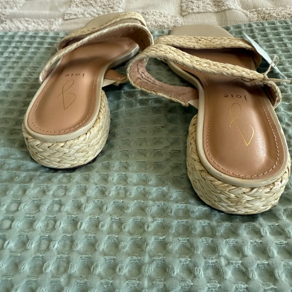 NWT JOIE Niki Natural Straw Braided Woven Strappy Slip-On Sandals Slides 8 US - Image 5