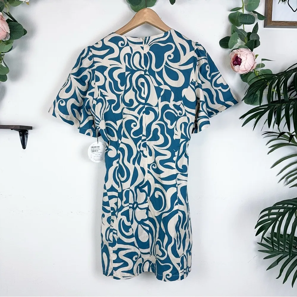 NWT Lost + Wander Milos Cove Cut Out Mini Dress inBlue Floral Size Small - Image 7