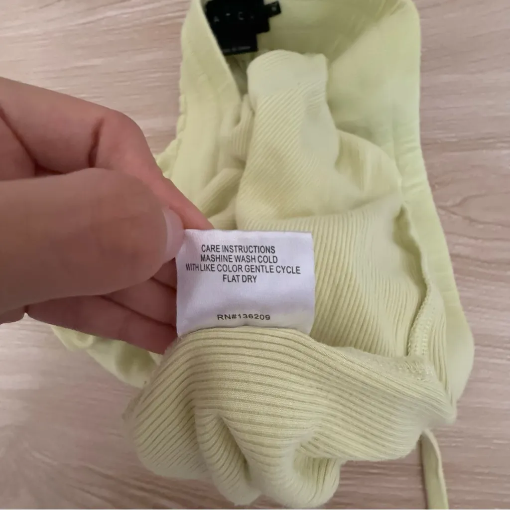 Hatch 2 Medium The Softest Rib Shorts Citron Drawstring Loungewear Green - Image 9