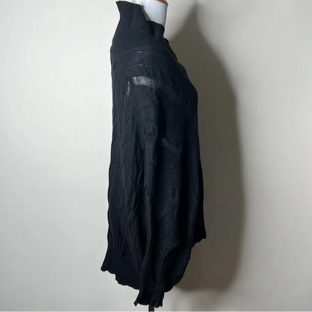 Barney’s New York Vintage Black Open Neck Cable Knit Sweater - Image 6