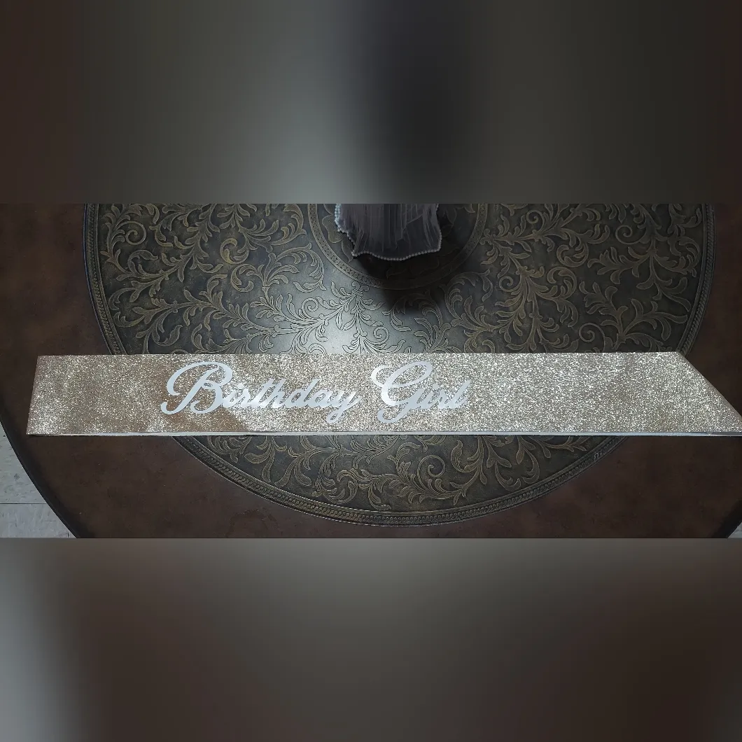 Pink Glitter Birthday Sash - Image 2