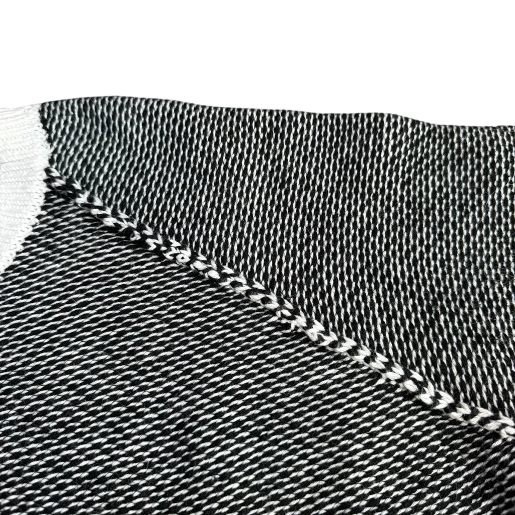 Planet Lauren‎ G Women’s One Size Knit Cotton Sweater Black White Quiet Luxury - Image 5