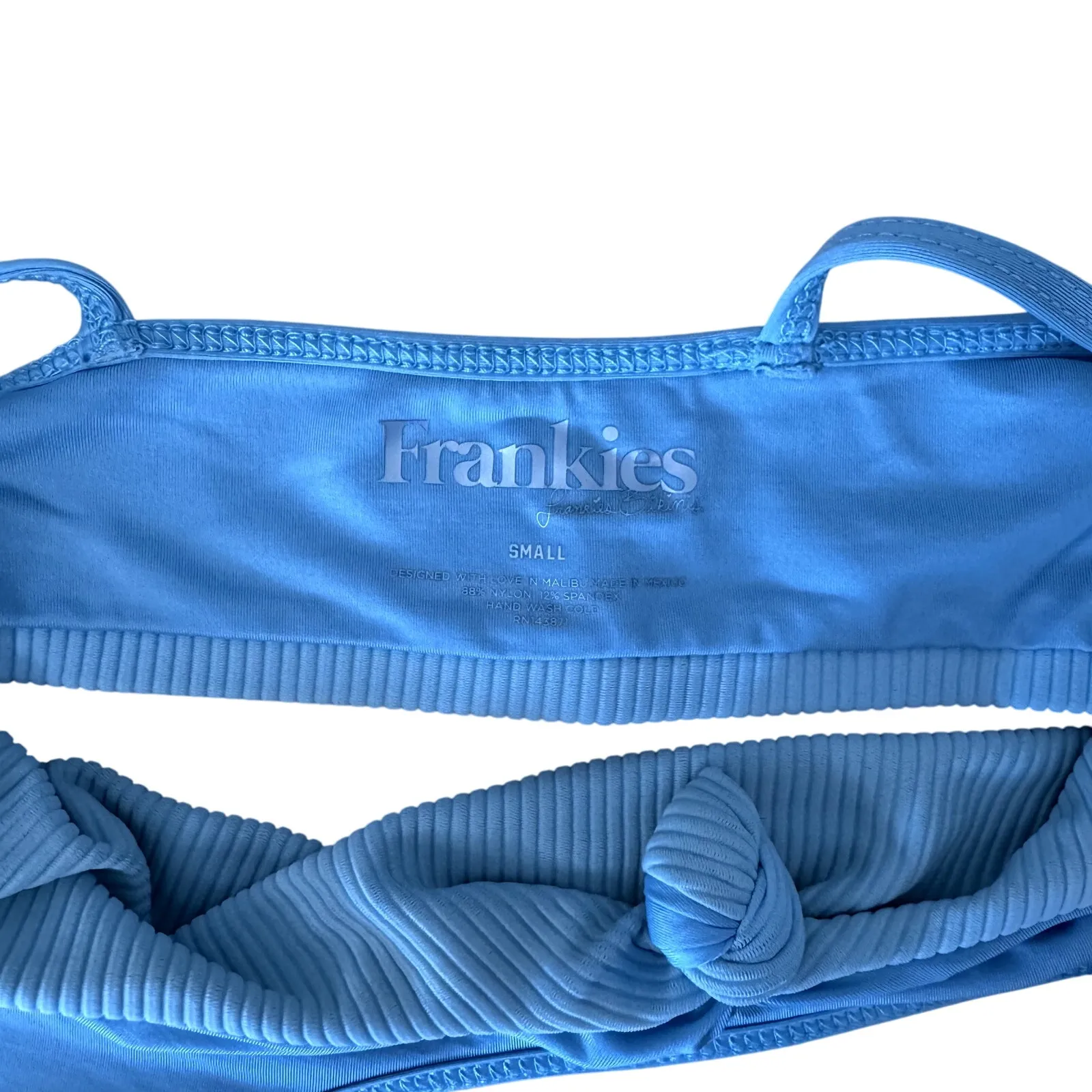 frankie's bikinis  Light Blue Greer Bikini Top Size Small - Image 3