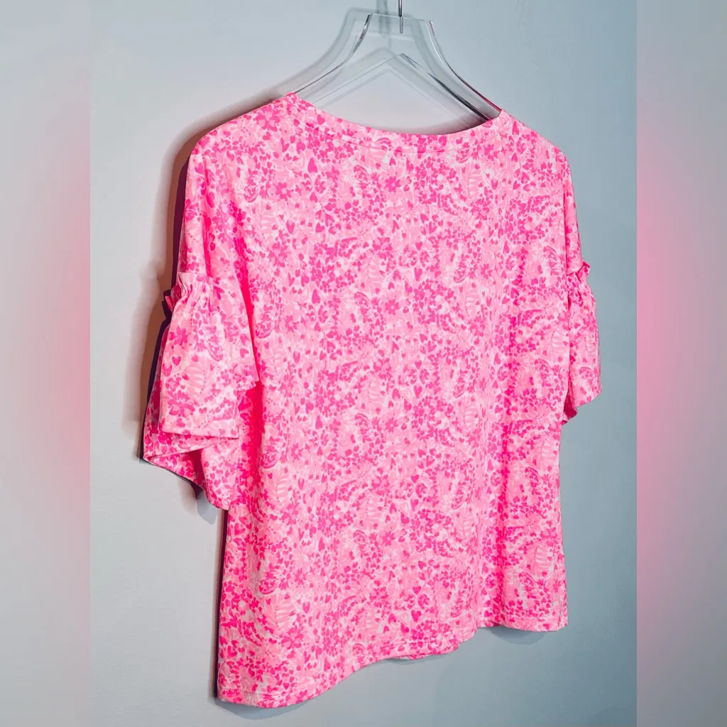 Lilly Pulitzer Ziva White Pink Shandy Invest A Gator Cotton Knit Top Shirt - Image 7