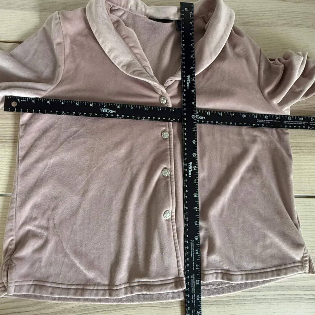 House of Harlow 1960 Velvet peplum button down sweater cardigan rhinestone L Pink Size L - Image 5