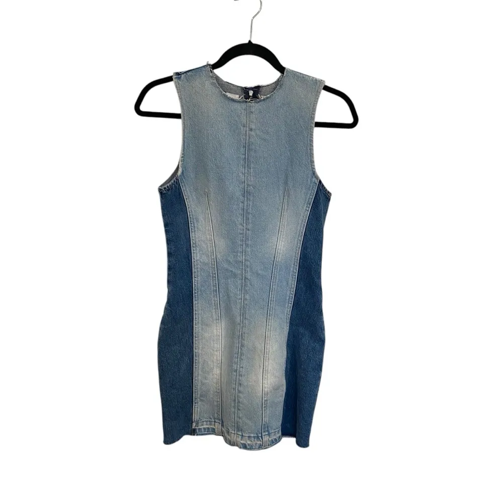 Zara Patchwork Denim Mini Dress Style 6688/006 Size XS - Image 3