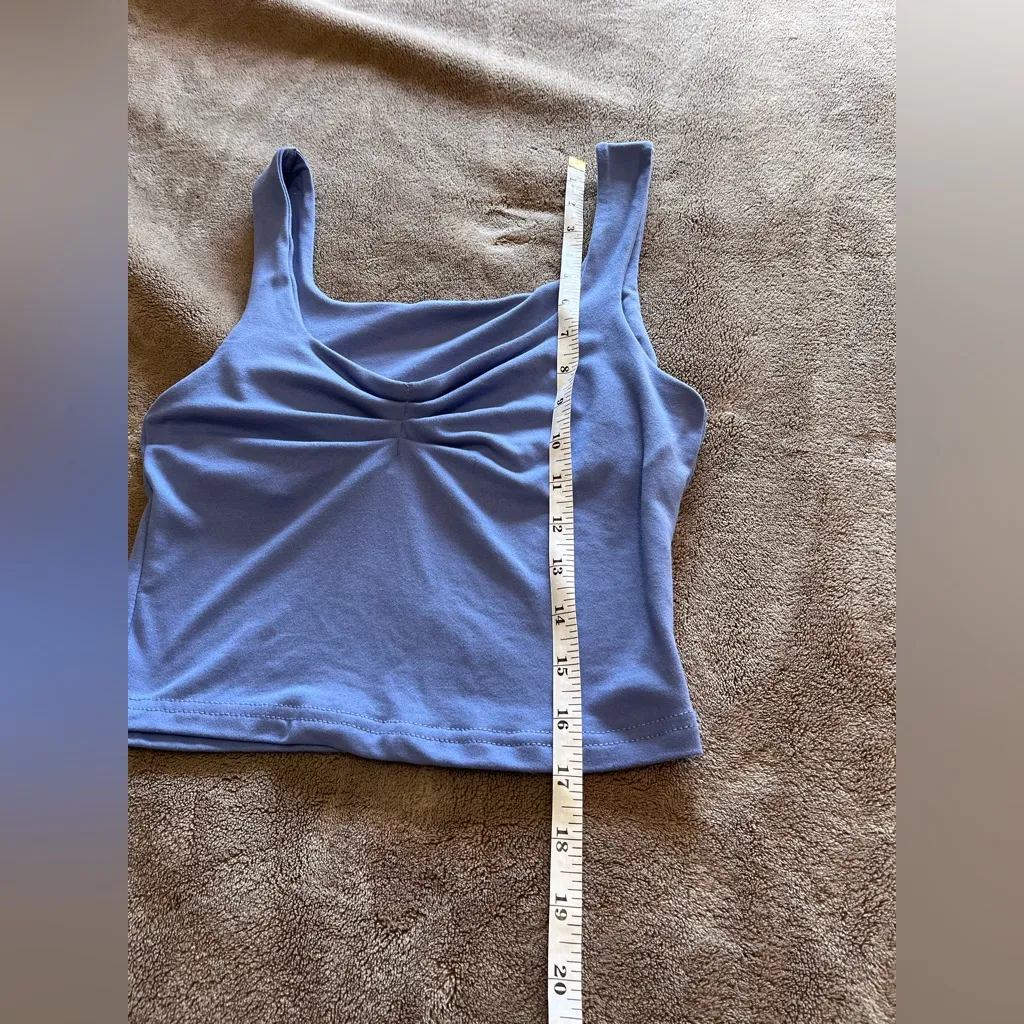Soft Periwinkle Scrunch Neckline Tank Top Women’s Sz Small EUC Purple - Image 5
