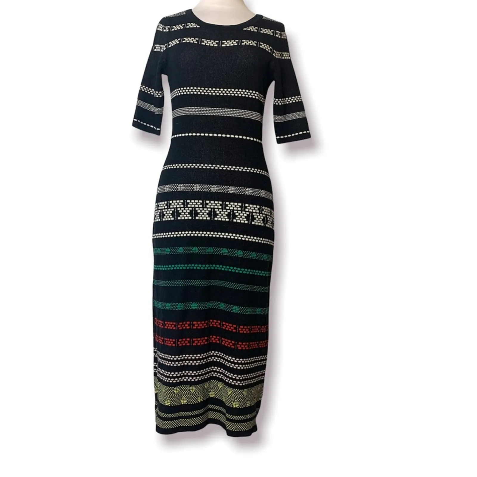 NWOT 525 America jacquard stripe knit midi dress sz S small - Image 4