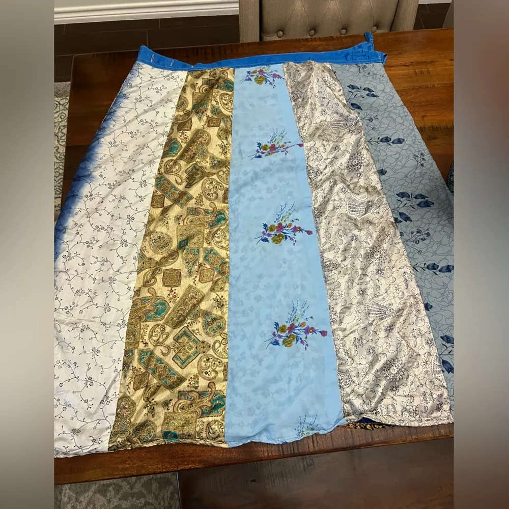 Boho Patchwork Reversible Wrap Skirt – 100% Rayon – Made in India Size undefined - Image 8