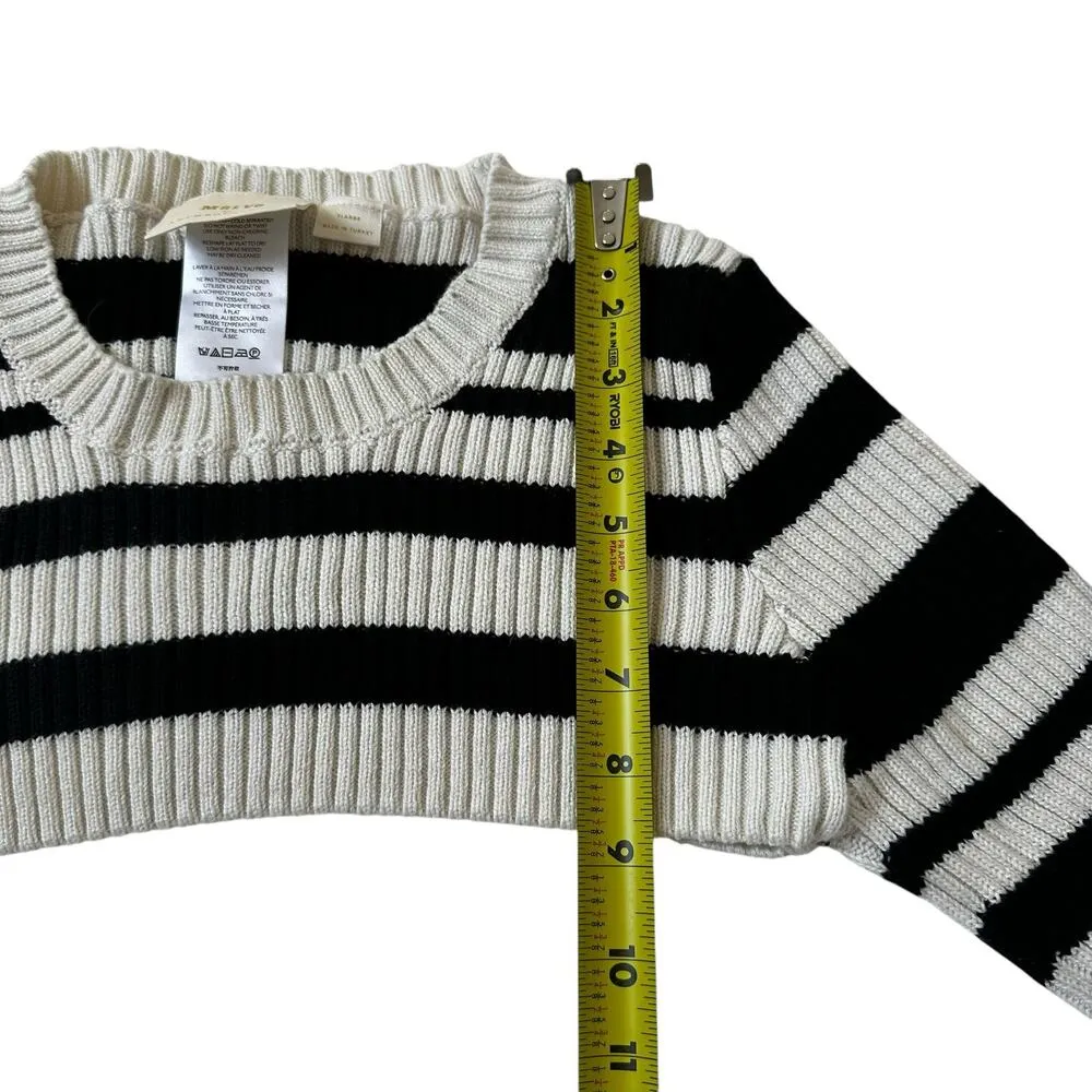 Maeve by Anthropologie White & Black Stretch Knit Shrug Sweater Women XL 32 - Image 7