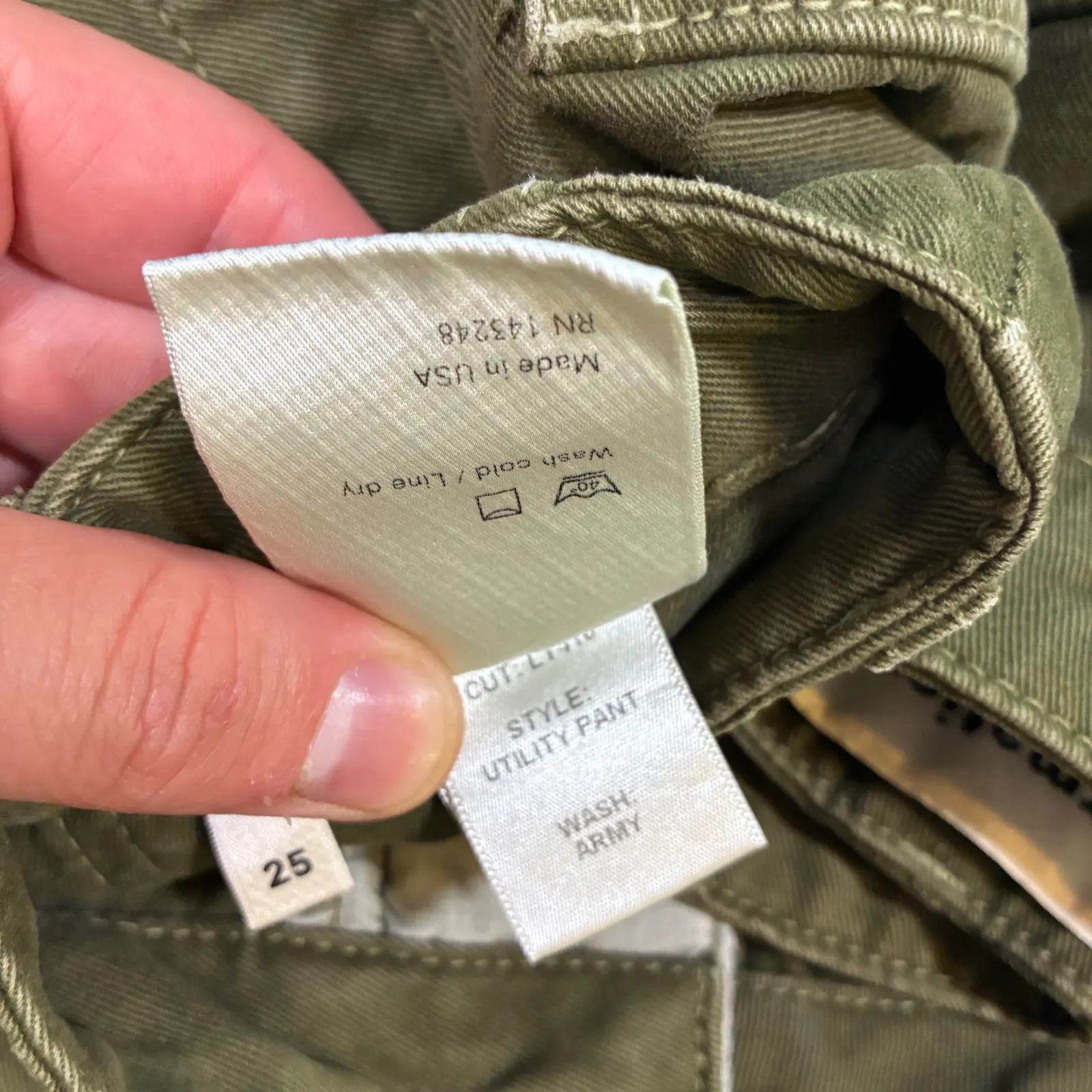 Reformation Utility Ankle Pants Army Green‎ Surplus Fabric High Waist Womens 25 - Image 9