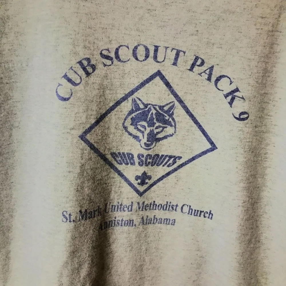 Cub Scout Pack 9 St Mark United Methodist Church T Shirt Y2K Vintage Adult Gray Size XL - Image 12