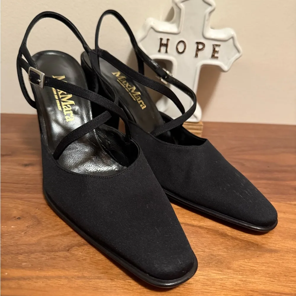 MaxMara Elegant Black Strappy Heels size 39 1/2 - Image 5
