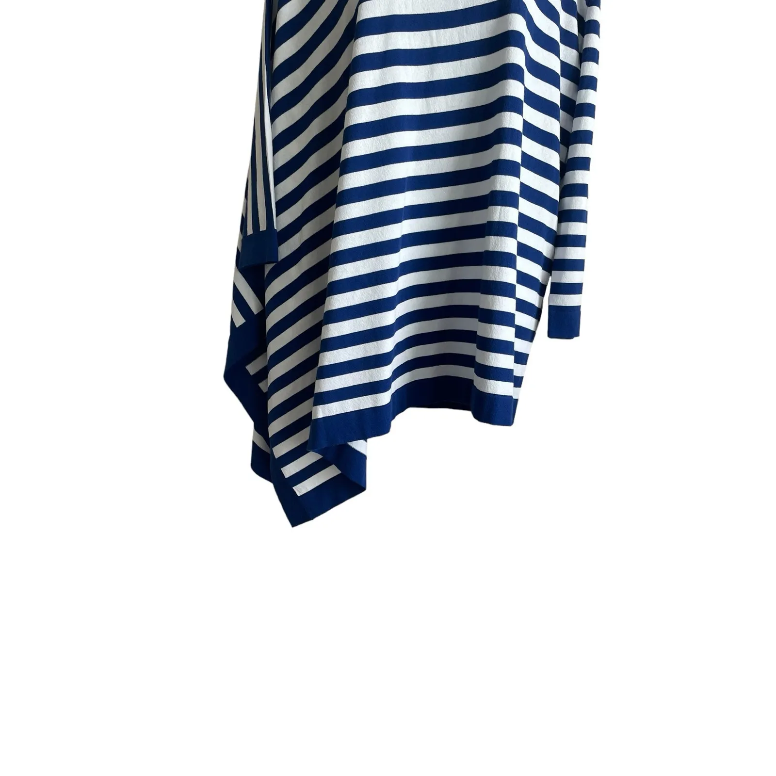 Anne Klein Women‎ Shawl Top L/XL Blue Striped Asymmetrical Modern Coastal Preppy - Image 9