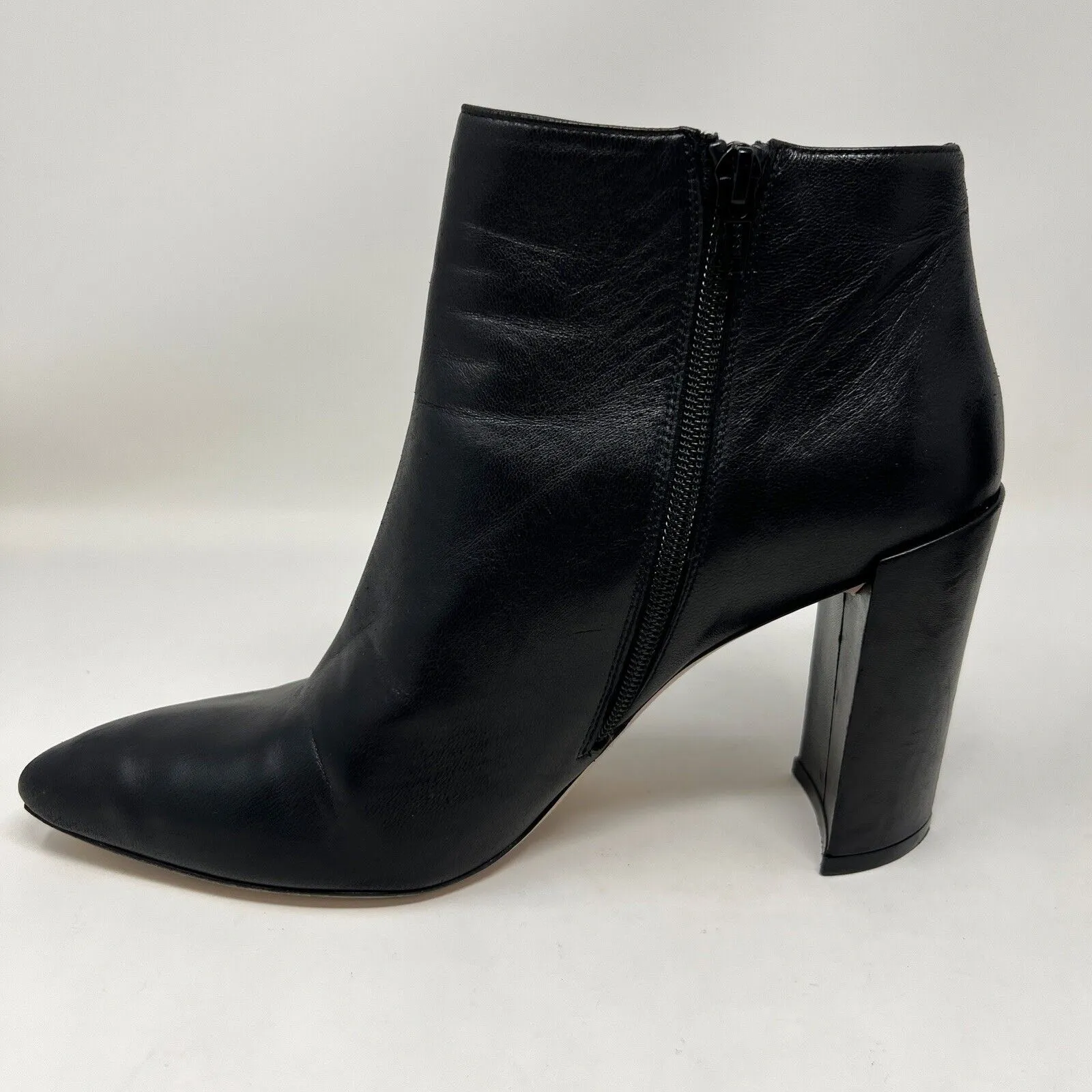 Stuart‎ Weitzman Pure Pointy Toe Booties Black Leather Boots Women’s Size 9.5 M - Image 8