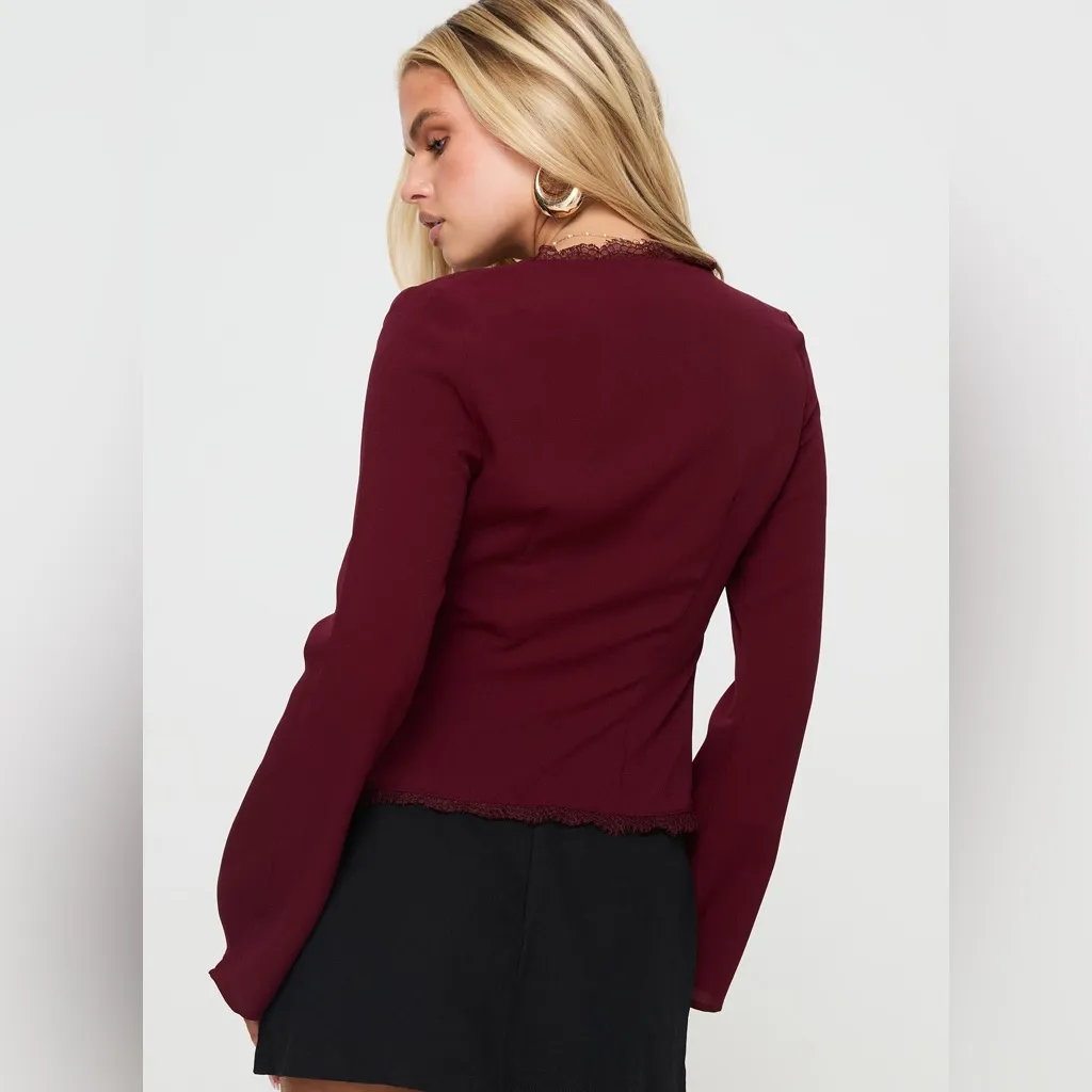 Princess Poly Hagner Long Sleeve Top Burgundy - Image 12