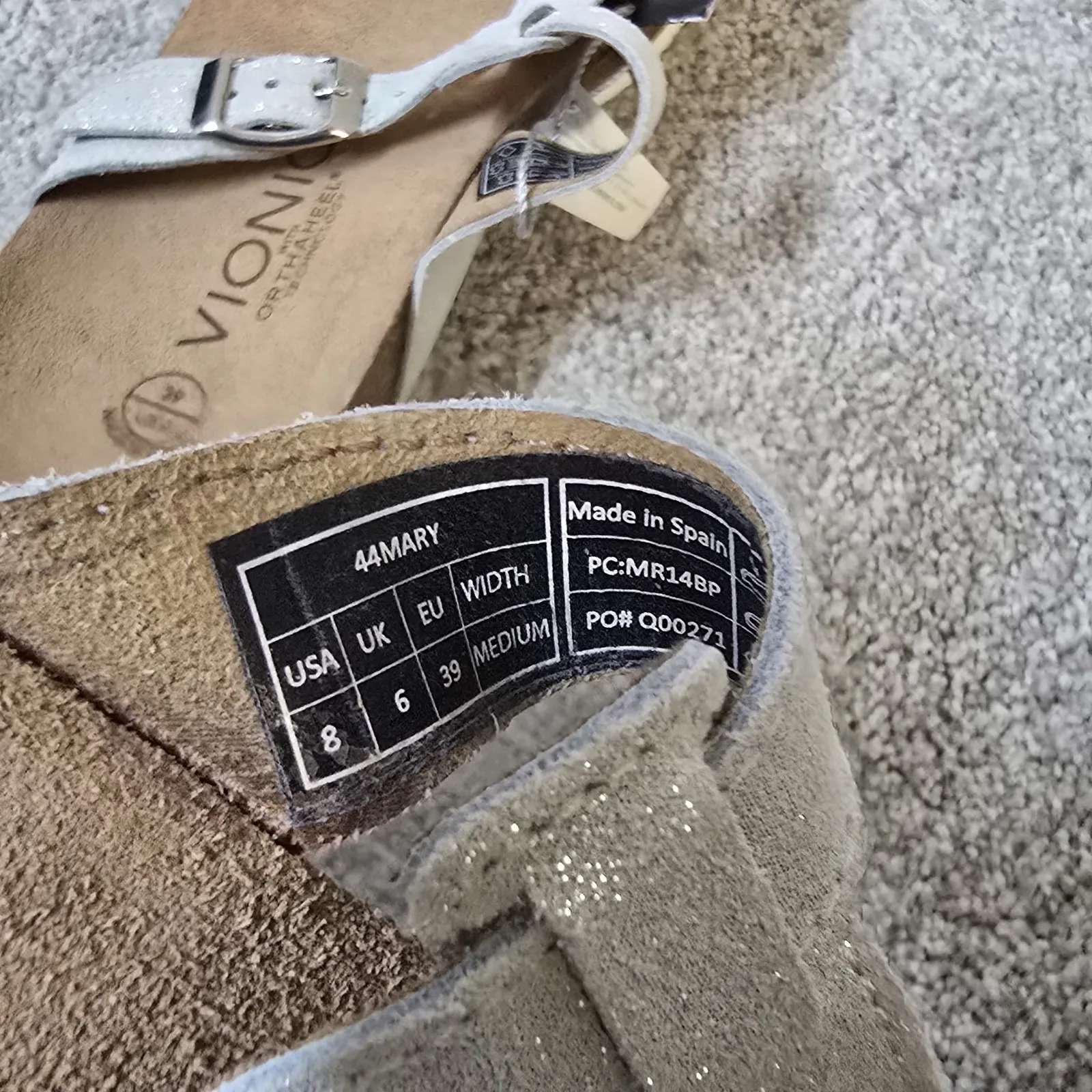 Vionic Mary Metallic Silver Bling Thong Sandal Women US 8 M Orthaheel Orthopedic - Image 4