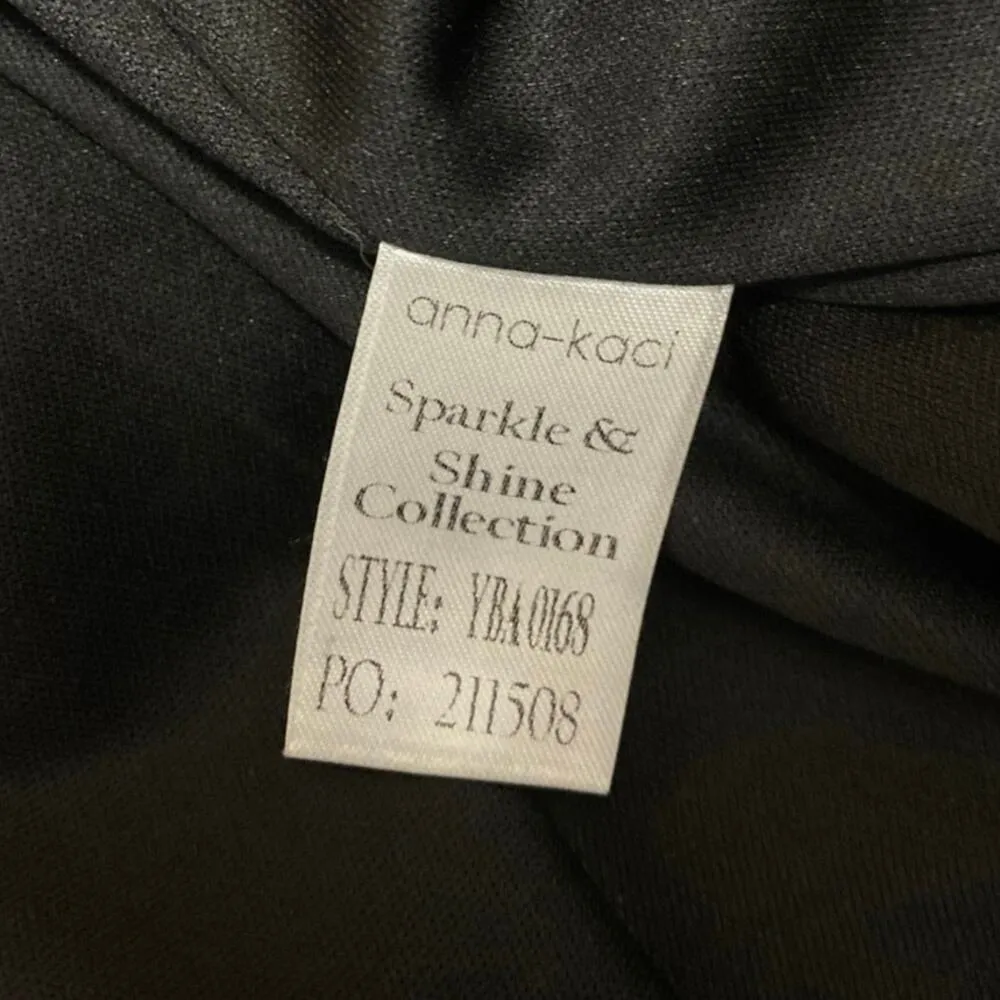 NEW Anna Kaci Black Sequin Sparkly Long Sleeve Button Blazer Coat Jacket Size M Size M - Image 5