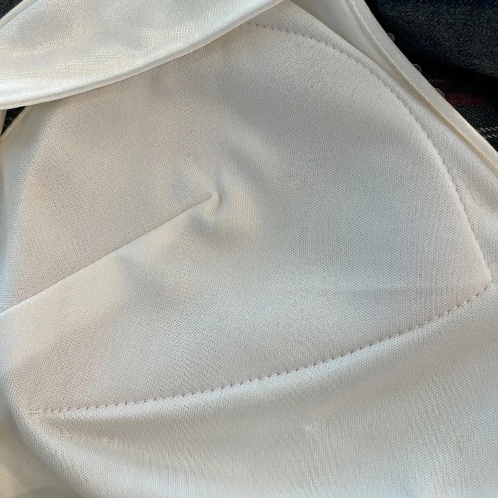 Sequin Hearts white beaded halter lined chiffon open back full length dress Size undefined - Image 15