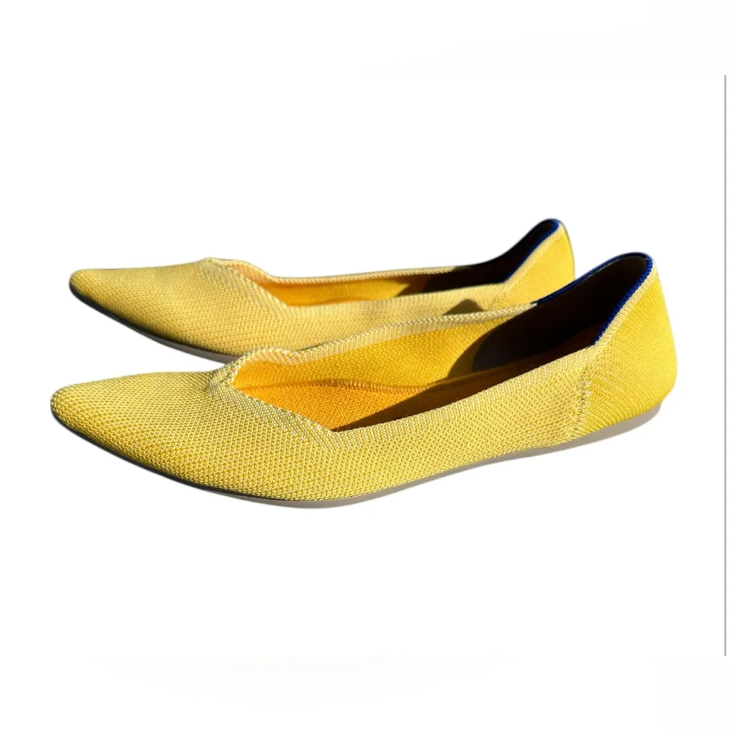 Rothy's The Point Yellow Shoes Flats Women's 9, PREOWED Used.🍋 - Image 4