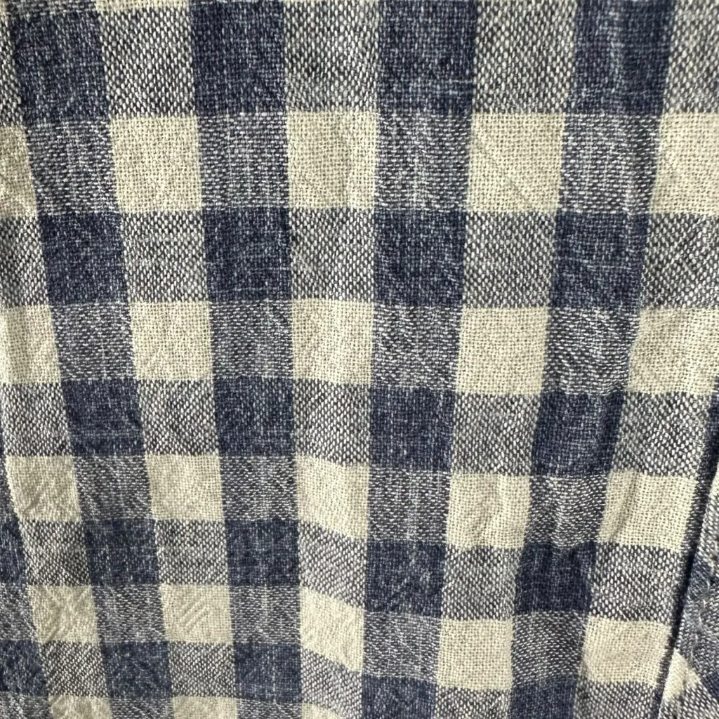 Vicky & Lucas Gingham Peter Pan Collar Doll Core Tiered Ruffle Mini Dress Small Blue - Image 6