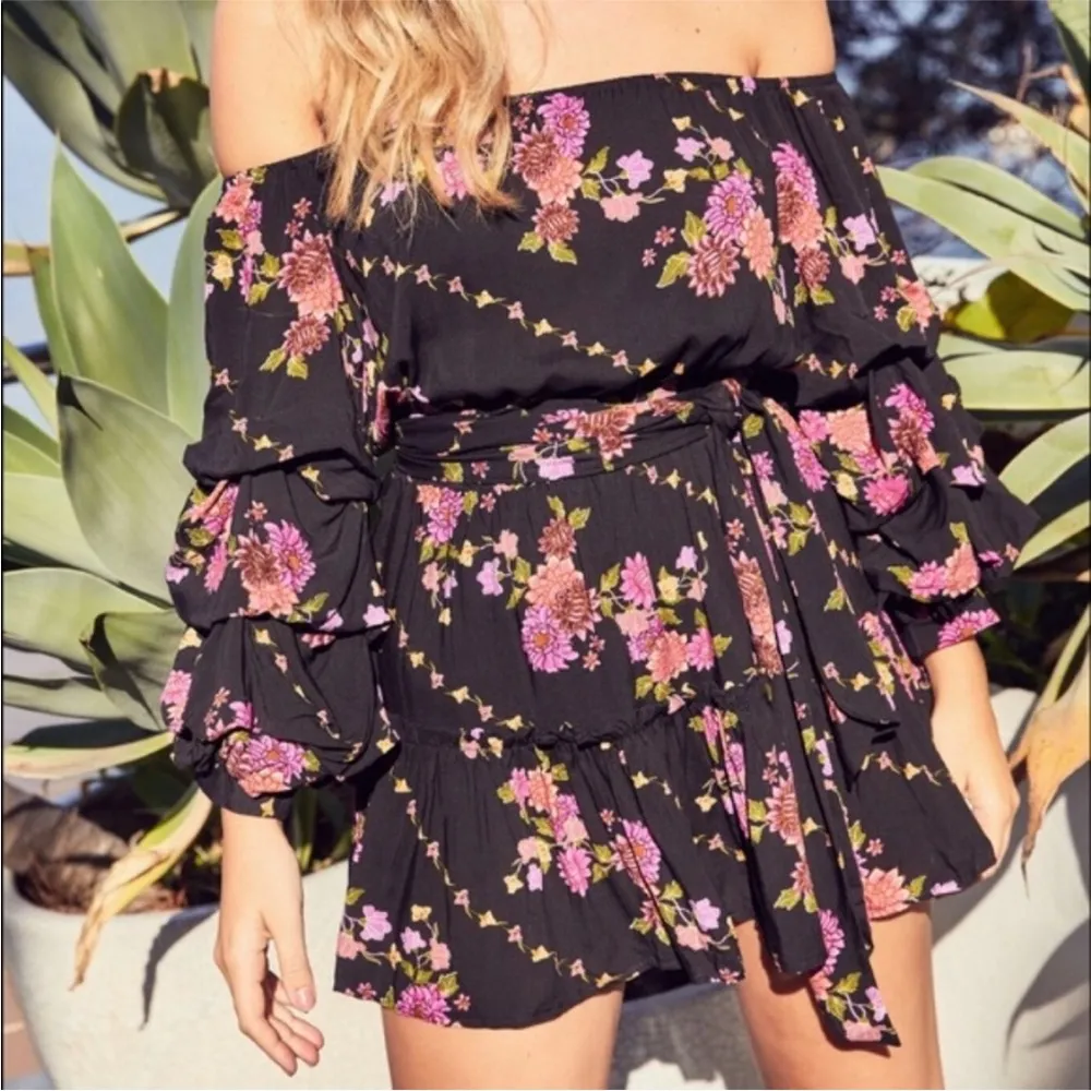 JAASE Tammy Floral Off-Shoulder Bel-Air Mini Dress NWT - Image 3