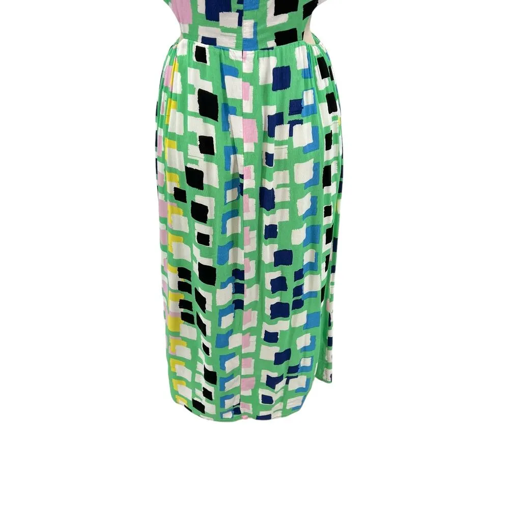 Anthropologie Corey Lynn Calter Midi Dress Abstract Cut Out Green Size‎ Small - Image 12