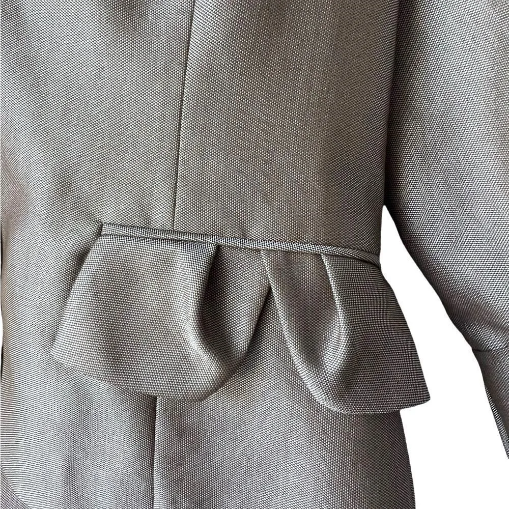 NINE WEST Women’s Suit Classic blazer & skirt brown  3/4 Puff Sleeves Size 12. - Image 3