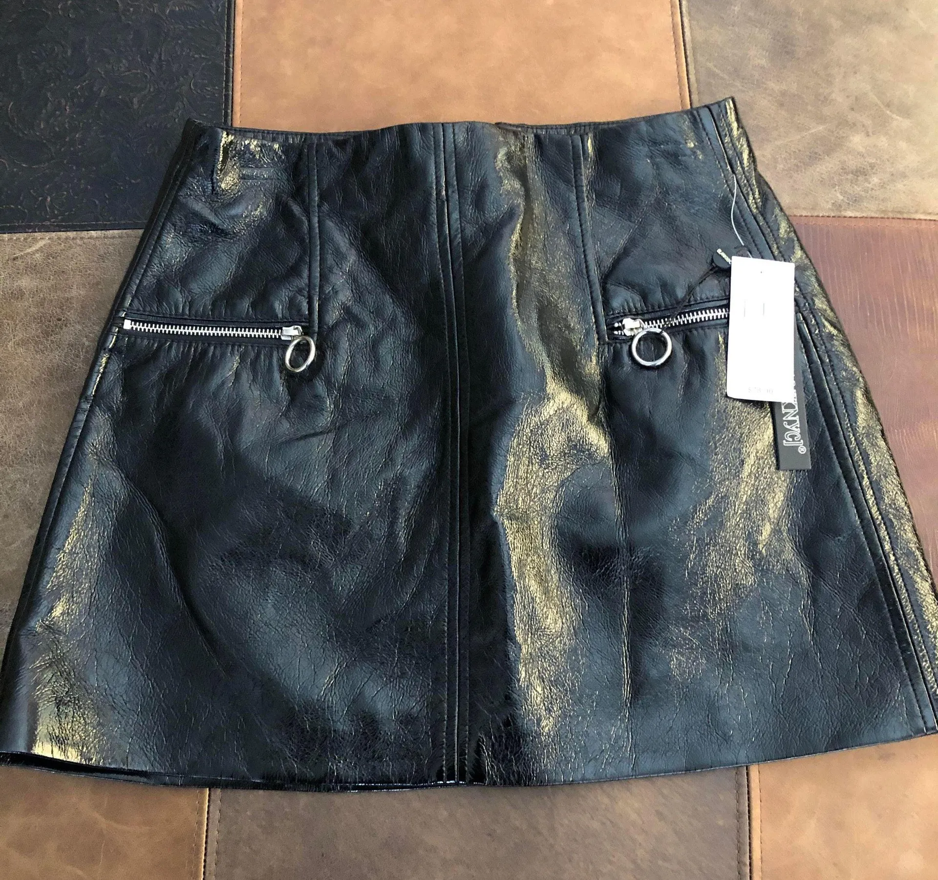 Leather Mini Skirt - Image 2